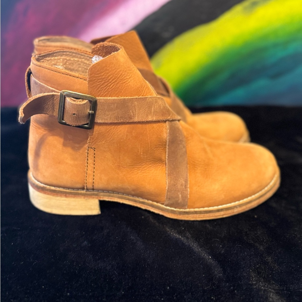 Free People Brown Leather Ankle Boots - Picture 4 of 6